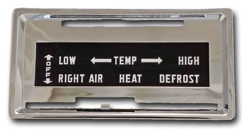 Faceplate Assembly for Heater Control - 1 Per car