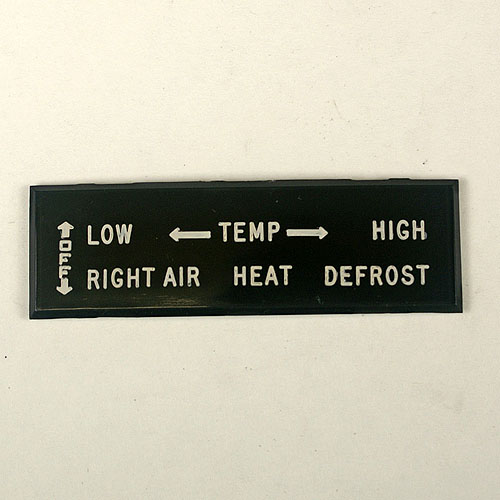 Faceplate - Heater Control - 1 Per car