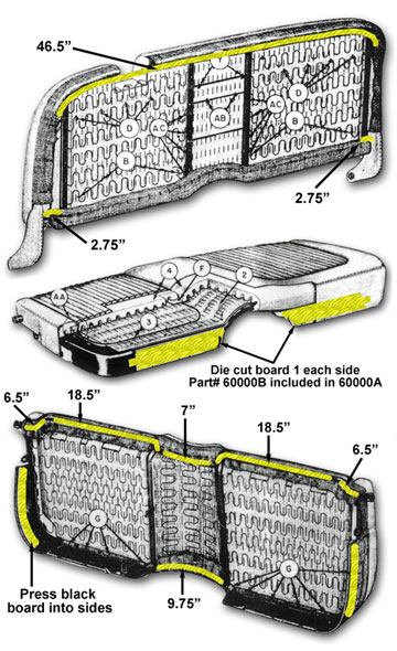 Tack Strip Set - Seat - Incl 60000B - 1 Per car