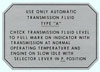 Decal - Automatic Transmission - 1 Per car