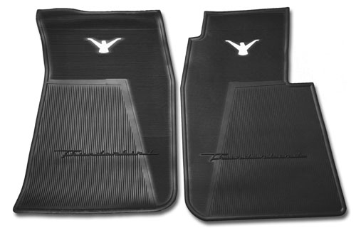 Rubber Floor Mats - Black W/ White Logo