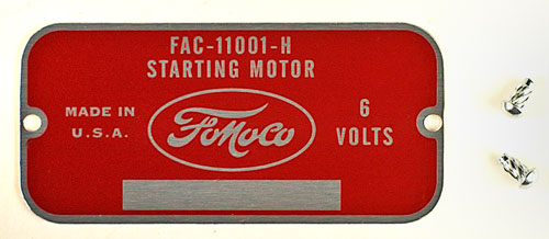 Starter Plate - 55 - With Rivets - 1 Per car