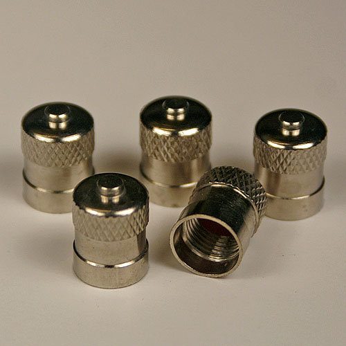 Valve Caps - Pkg 5 - Nickel On Brass - 1 Per car