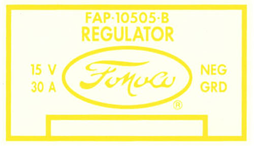 Decal - Voltage/Regulator Cover - Yellow - 57 - 1 Per car